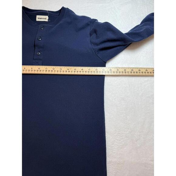 Taylor Stitch Shirt 38 Small Natural the Heavy Bag Henley Long Pullover - Picture 4 of 5
